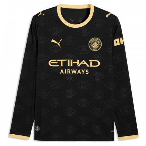 Jalkapallo Fanipaita Manchester City Vieraspelipaita 2026-27 Pitkähihainen Jalkapallo Fanipaita Manchester City Vieraspelipaita 2026-27 Pitkähihainen