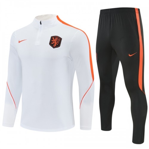 Alankomaat Harjoittelupusero puvut 2026-27 1/4-Zip Valkoinen Alankomaat Harjoittelupusero puvut 2026-27 1/4-Zip Valkoinen