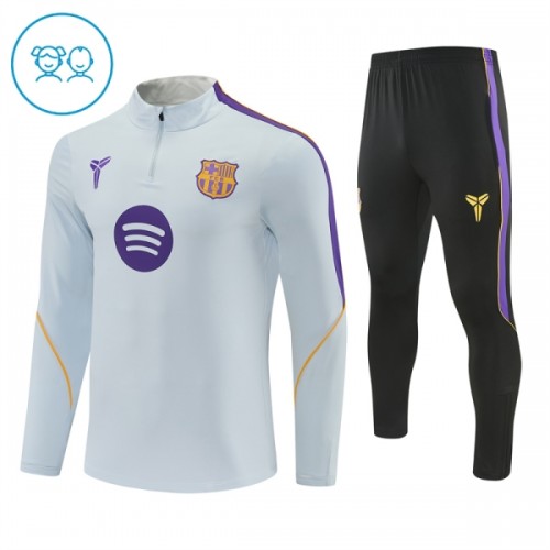 Barcelona Harjoittelupusero puvut 2026-27 1/4-Zip Valkoinen - Lapset Barcelona Harjoittelupusero puvut 2026-27 1/4-Zip Valkoinen - Lapset