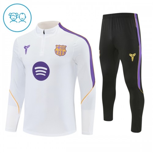 Barcelona Harjoittelupusero puvut 2026-27 1/4-Zip Valkoinen - Lapset Barcelona Harjoittelupusero puvut 2026-27 1/4-Zip Valkoinen - Lapset