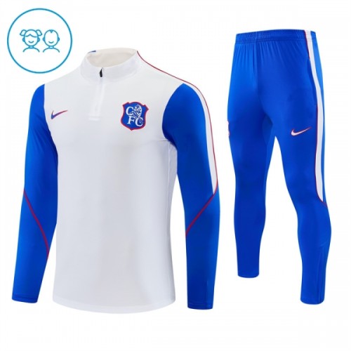 Chelsea Harjoittelupusero puvut 2026-27 1/4-Zip Valkoinen - Lapset Chelsea Harjoittelupusero puvut 2026-27 1/4-Zip Valkoinen - Lapset