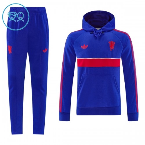 Manchester United Hoodie Harjoittelupusero puvut 2026-27 Sininen - Lapset Manchester United Hoodie Harjoittelupusero puvut 2026-27 Sininen - Lapset