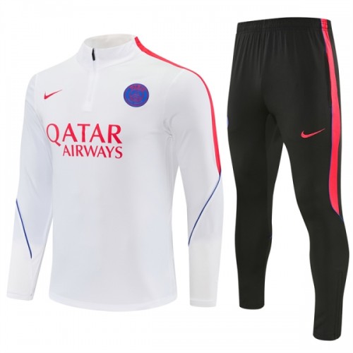 Paris Saint-Germain Harjoittelupusero puvut 2026-27 1/4-Zip Valkoinen Paris Saint-Germain Harjoittelupusero puvut 2026-27 1/4-Zip Valkoinen
