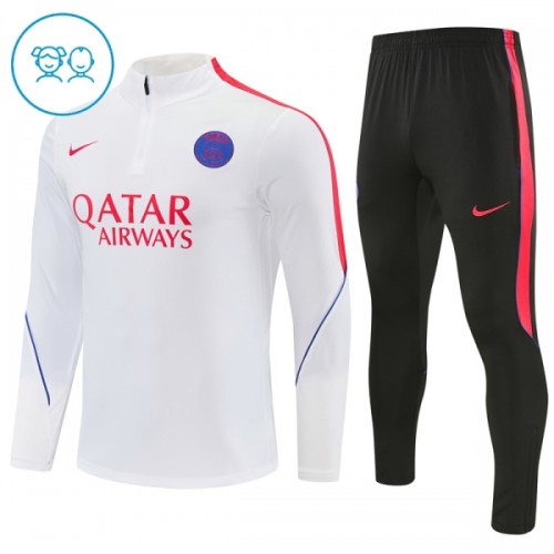 Paris Saint-Germain Harjoittelupusero puvut 2026-27 1/4-Zip Valkoinen - Lapset Paris Saint-Germain Harjoittelupusero puvut 2026-27 1/4-Zip Valkoinen - Lapset