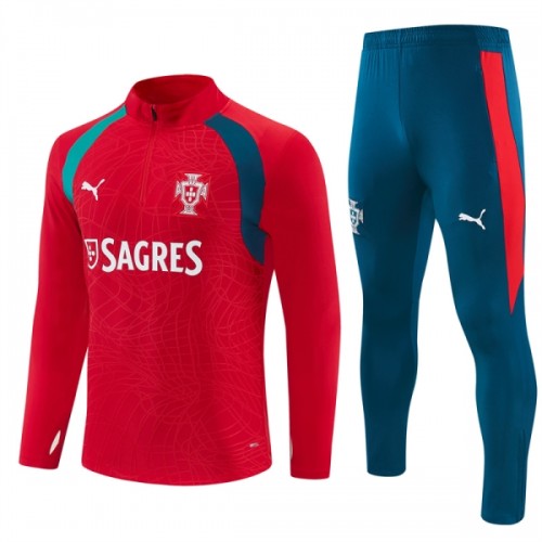 Portugali Harjoittelupusero puvut 2026-27 1/4-Zip Punainen Portugali Harjoittelupusero puvut 2026-27 1/4-Zip Punainen