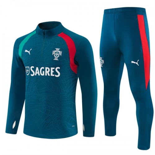 Portugali Harjoittelupusero puvut 2026-27 1/4-Zip Sininen Portugali Harjoittelupusero puvut 2026-27 1/4-Zip Sininen