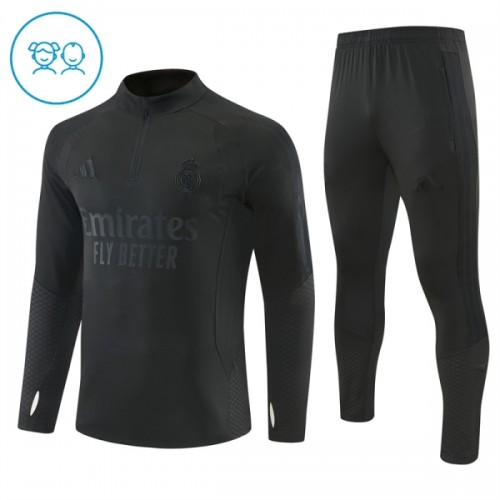 Real Madrid Harjoittelupusero puvut 2026-27 1/4-Zip Musta - Lapset Real Madrid Harjoittelupusero puvut 2026-27 1/4-Zip Musta - Lapset